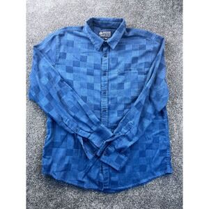 American Rag Mens X-Large Blue Checkered Long Sleeve‎ Button-Up Shirt